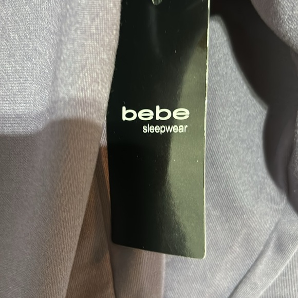 BEBE Pajama Set Pants Elastic Waist Lace Panel rim Down the Legs Size L - Picture 4 of 16